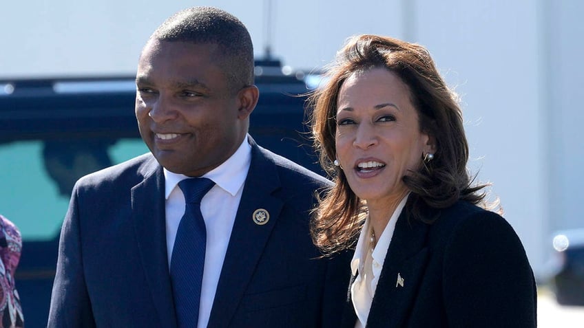 Kamala Harris with Don Davis