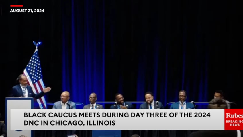 Rev. Mark Thompson spoke at the Black Caucus on day 3 of the DNC in Chicago.