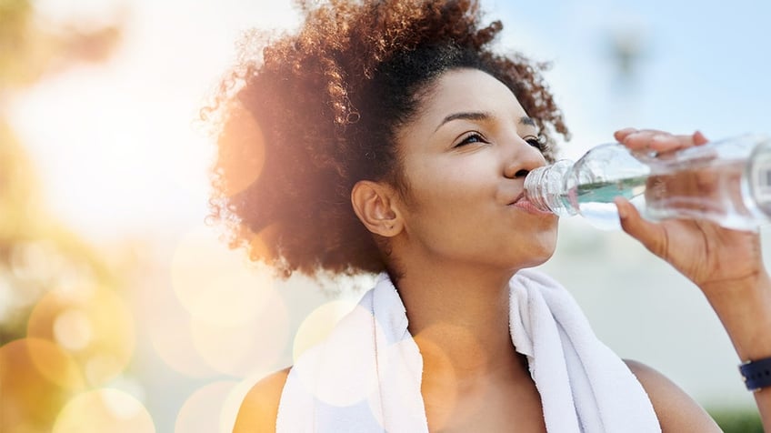 drinking water after a workout