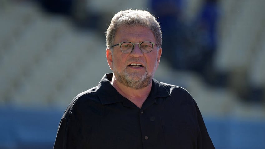 Charley Steiner attends an MLB game