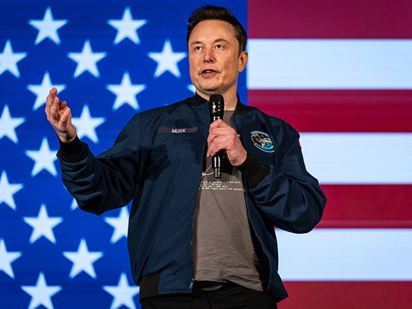 SpaceX and Tesla founder Elon Musk speaks during an America PAC town hall on October 26, 2