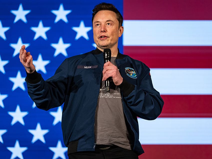 SpaceX and Tesla founder Elon Musk speaks during an America PAC town hall on October 26, 2