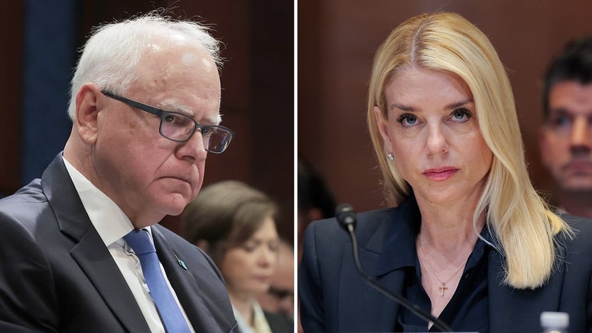 Tim Walz and Pam Bondi