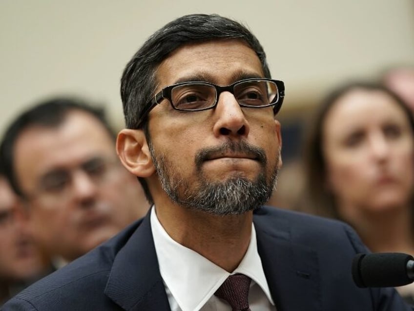 Sundar Pichai of Google squinting