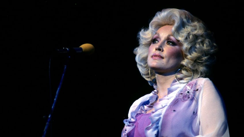 Dolly Parton on stage in the 1970s