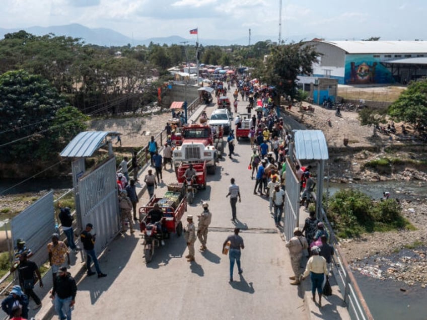 Aerial view of the Dominican Republic border with Haiti as …