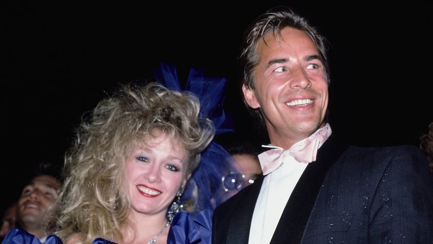 Patti D'Arbanville and Don Johnson posing together in the 1980s