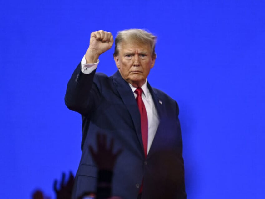 MARYLAND, UNITED STATES - FEBRUARY 24: Former US President Donald Trump makes a speech as