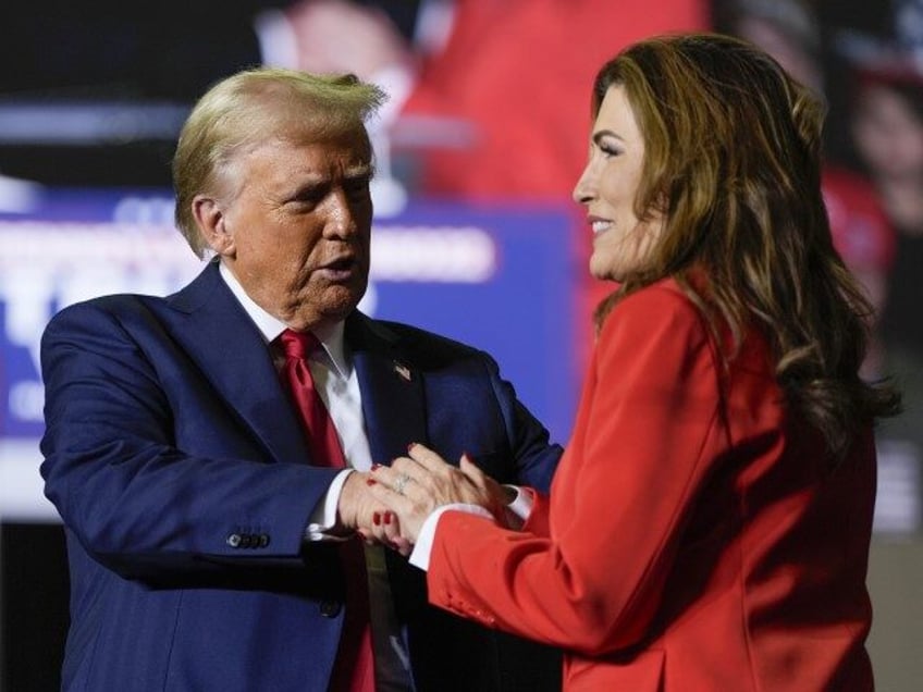 Republican presidential nominee former President Donald Trump greets Puerto Rico's sh