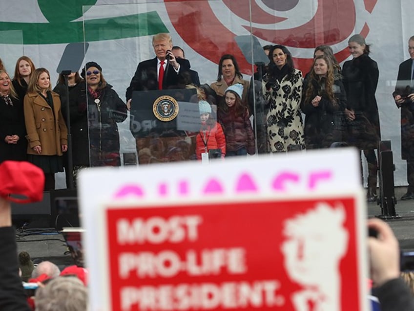 WASHINGTON, DC - JANUARY 24: U.S. President Donald Trump speaks at the 47th March for Life rally on the National Mall, January 24, 2020, in Washington, DC. The Right to Life Campaign held its annual March For Life rally and march to the U.S. Supreme Court protesting the high court's 1973 Roe V. Wade decision making abortion legal. (Photo by Mark Wilson/Getty Images)