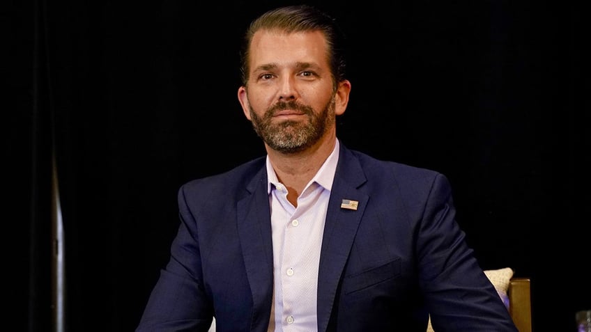 Donald Trump Jr., son of former President Donald Trump, explains the problems of non-citizen voting. (Photo by Lokman Vural Elibol/Anadolu Agency via Getty Images)