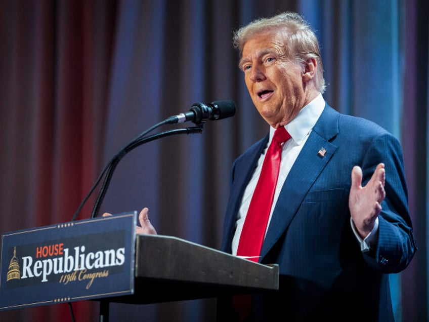 President-elect Donald Trump speaks during a meeting with the House GOP conference, Wednes