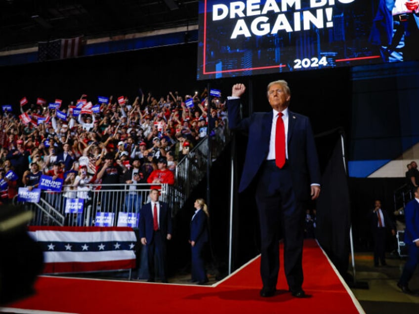 Republican presidential nominee, former U.S. President Donald Trump, arrives for a campaig