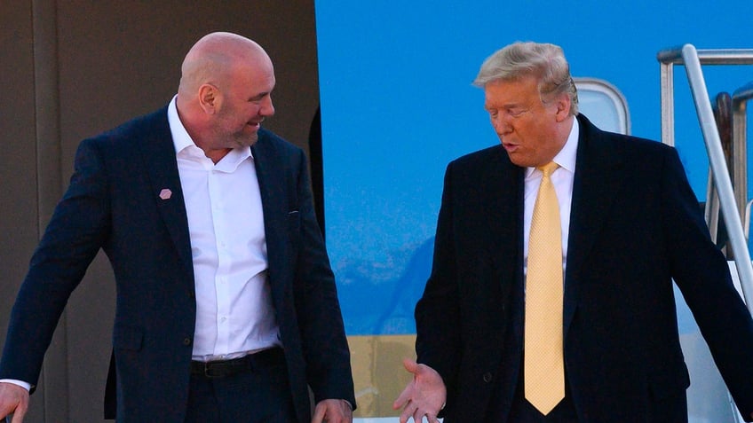 Dana White and Donald Trump speak