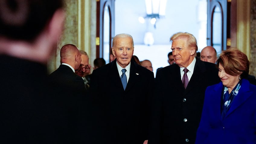 U.S. President Joe Biden and President-elect Donald Trump arrive ahead of the 60th inaugural ceremony