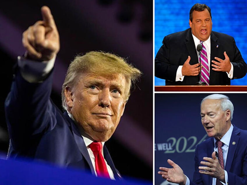 donald trump with tucker carlson savage maniac chris christie asa hutchinson should not be running