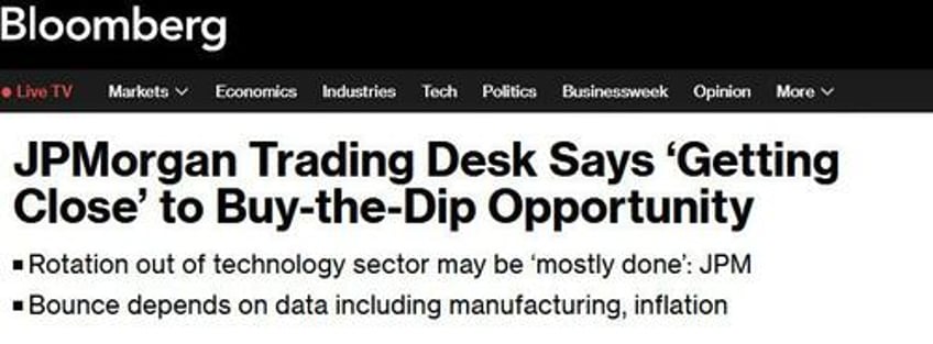 dont buy this dip jpm trading desk says not wise to fight the inertia consider tilting net short