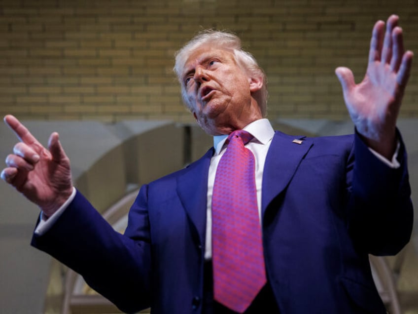 US President Donald Trump after attending a House Republican caucus meeting at the US Capi