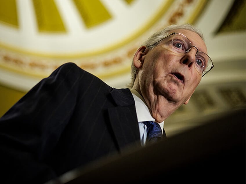 WASHINGTON, DC - JANUARY 23: Senate Minority Leader Mitch McConnell (R-KY) speaks during a