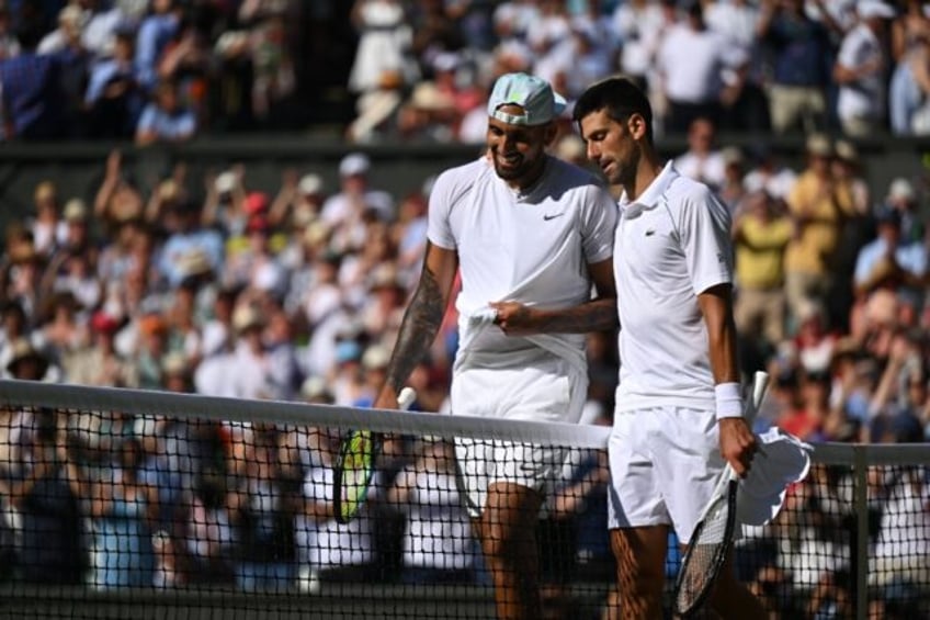 Nick Kyrgios (L) has improved his realtionship with Novak Djokovic since last year's Austr