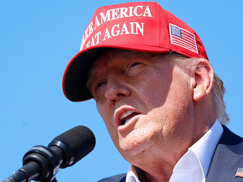 Republican presidential candidate, former U.S. President Donald Trump speaks during a rall