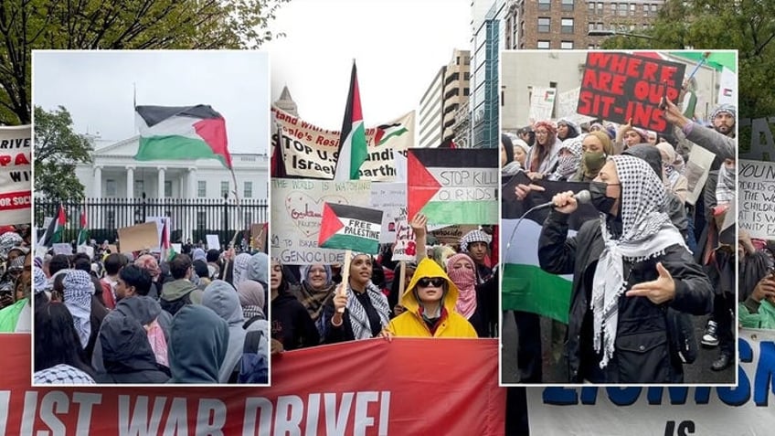 dozens arrested outside white house during protest over israel hamas war