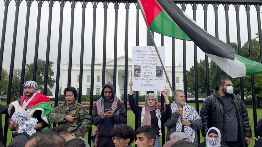 dozens arrested outside white house during protest over israel hamas war