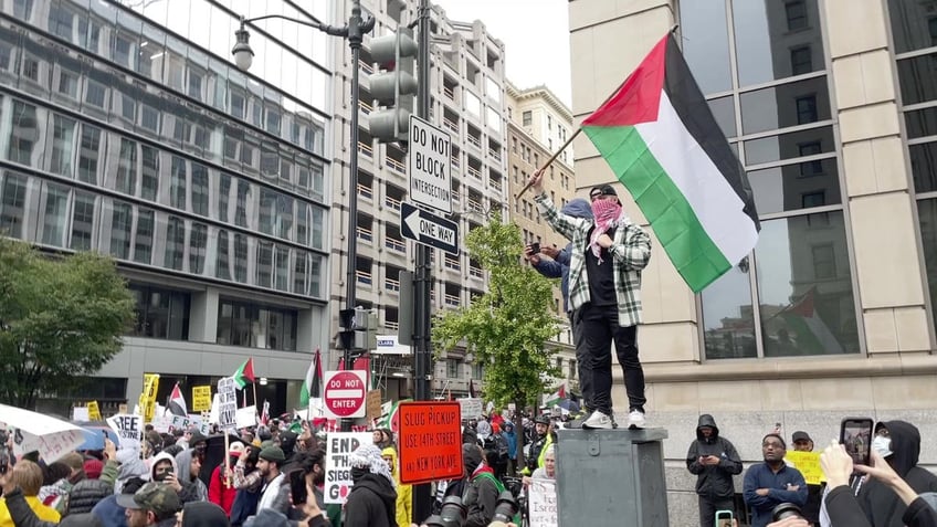 dozens arrested outside white house during protest over israel hamas war