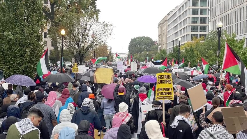 dozens arrested outside white house during protest over israel hamas war