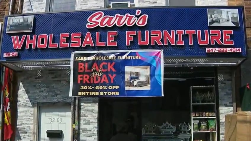 An image of the front of a furniture store called Sarr's