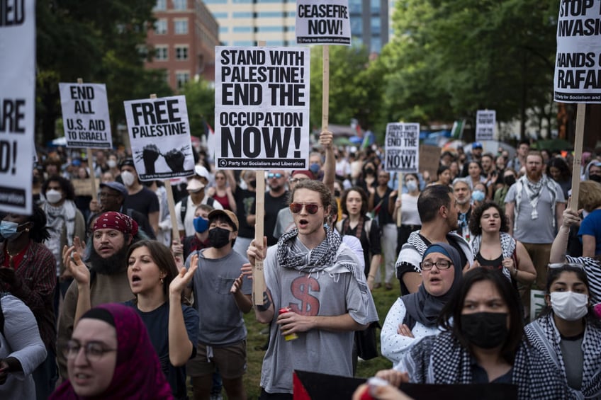 dozens of arrests made as police clear anti israel encampment at george washington university