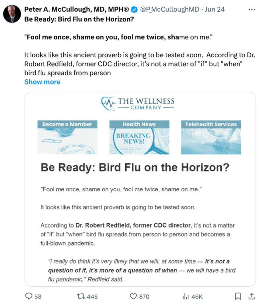 dr mcculloughs latest bird flu update knowledge is power