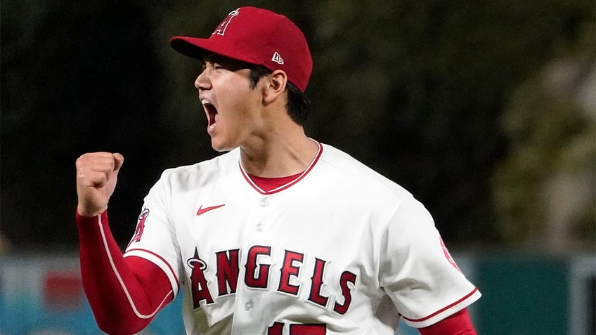 Shohei Ohtani roars after strikeout