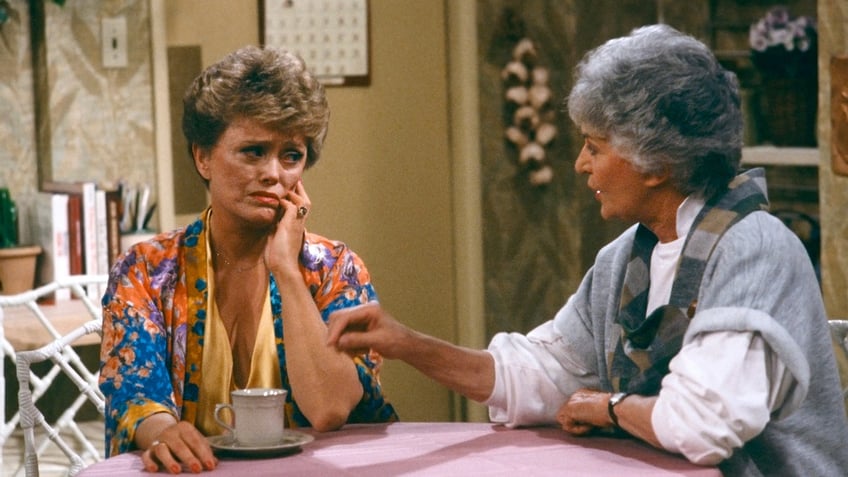 Rue McClanahan as Blanche Devereaux, Bea Arthur as Dorothy Petrillo in "The Golden Girls" 