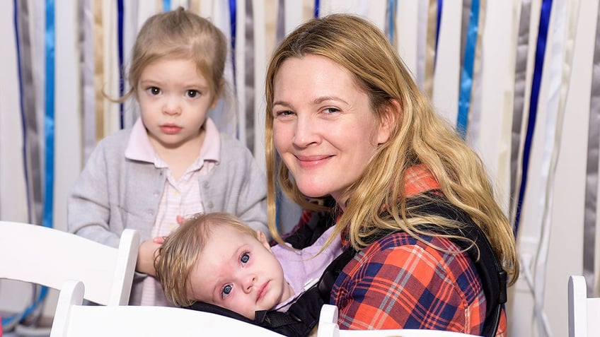 Drew Barrymore with her two daughters