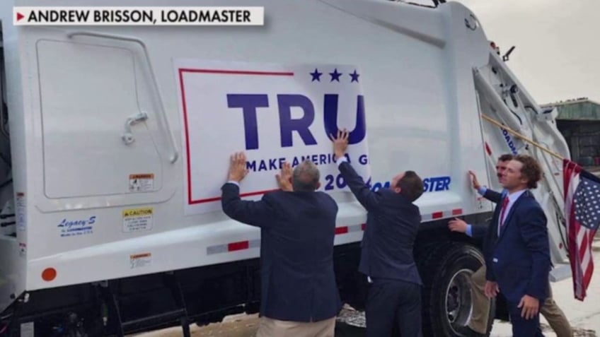 trump decal garbage truck