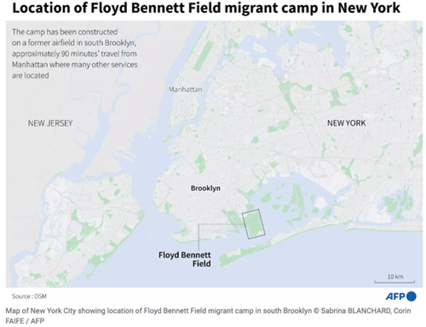 drone video reveals massive nyc migrant tent city kept under wraps by democrats media