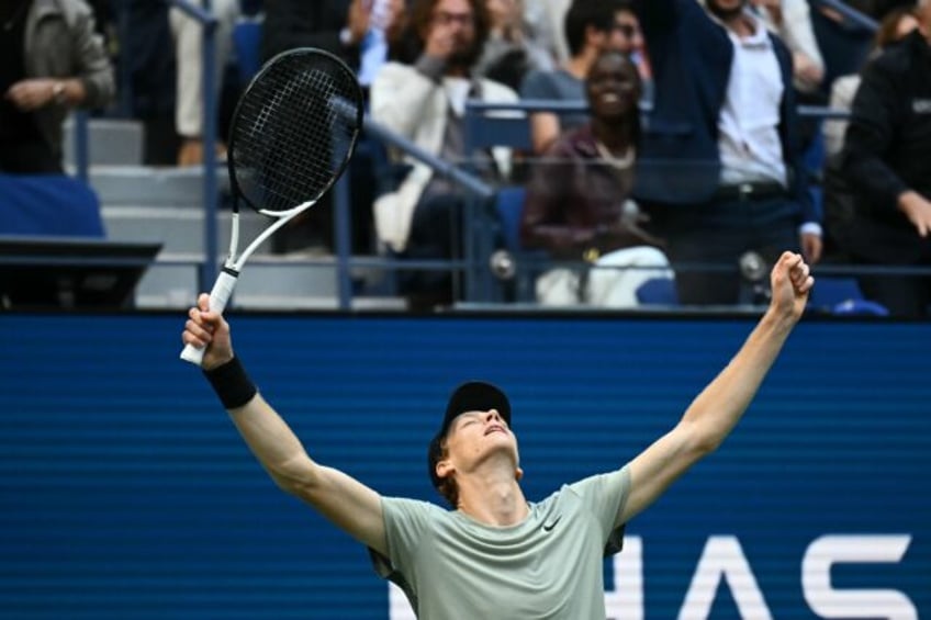 King of New York: Jannik Sinner reacts after winning the US Open on Sunday