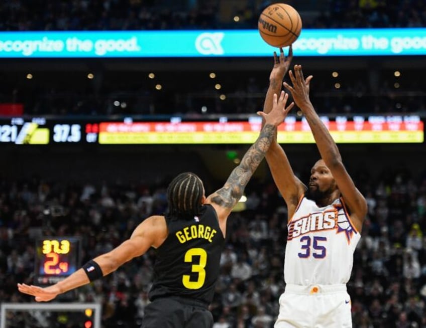 durant leads suns to double ot win over jazz lakers edge rockets