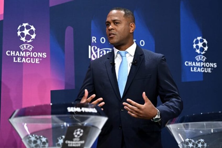 Patrick Kluivert attends a draw ceremony for the Champions League in 2023