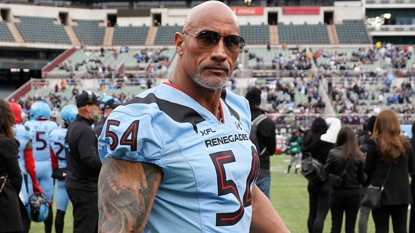 Dwayne Johnson at XFL game