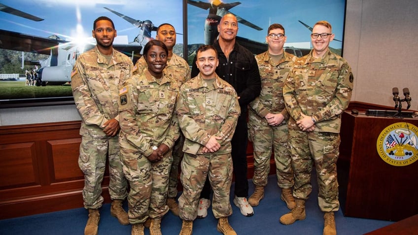 dwayne the rock johnson visits capitol hill to help boost military recruitment