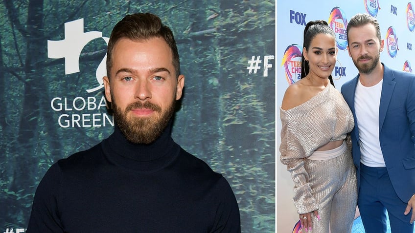 Artem Chigvintsev split with a photo of Artem and wife, Nikk Bella