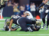 Eagles' DeVonta Smith's helmet flies off after 'dirty' hit in scary scene vs Saints