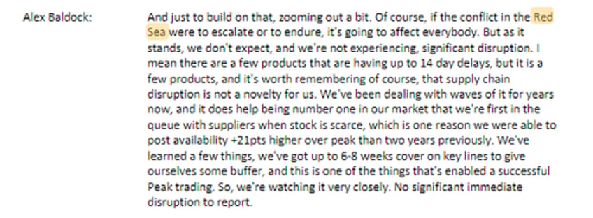 earnings call sentiment red sea mentions hit record high as fears mount of snarled supply chains