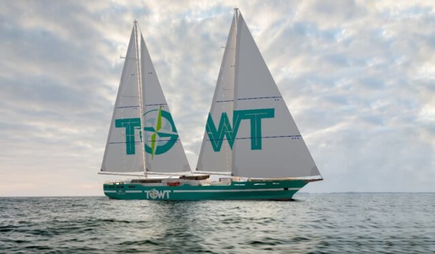 A 3D view of a prototype of the first cargo sailboat operated by TOWT