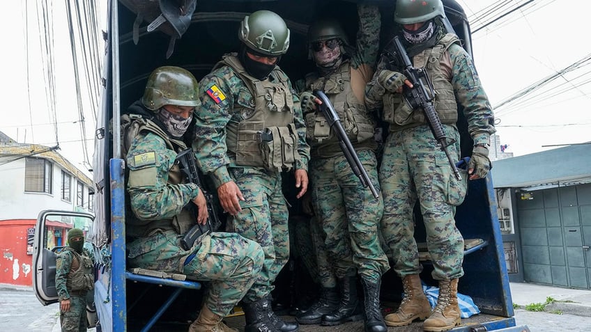 Soldiers in Quito, Ecuador