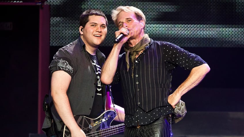 Wolfgang Van Halen and Ravid Lee Roth on stage together