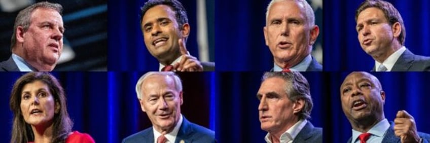 eight republicans but not trump will scrap it out at debate