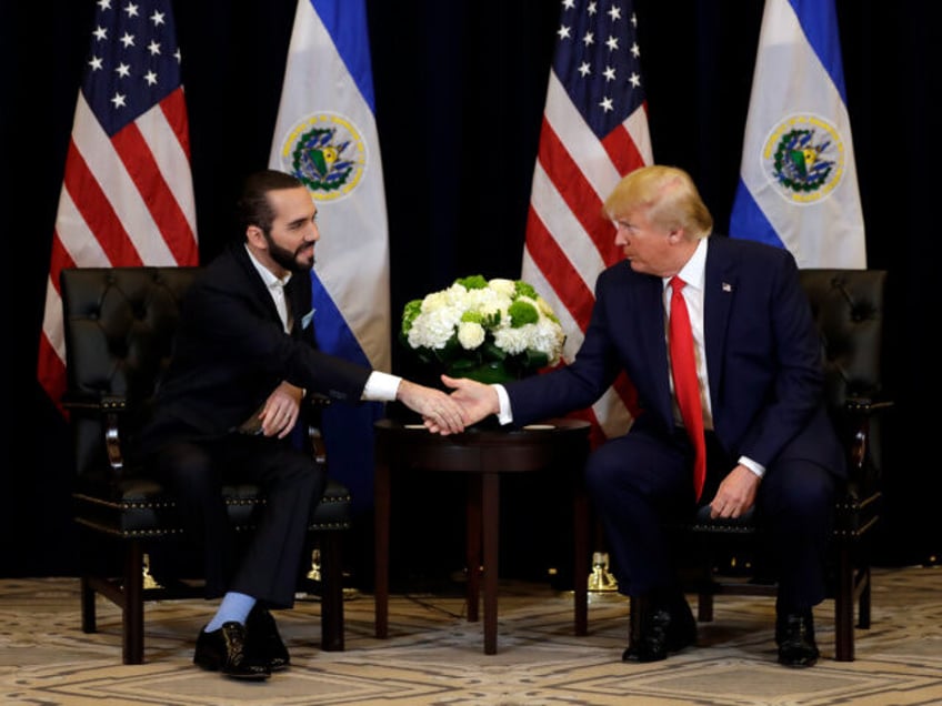 President Donald Trump meets with President Nayib Bukele of El Salvador at the InterContin